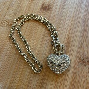 Juicy Couture Bedazzled Necklace Costume Jewelry, Gold